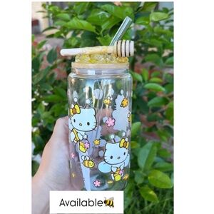 Bumble bee  kitty 16oz Glass Cup